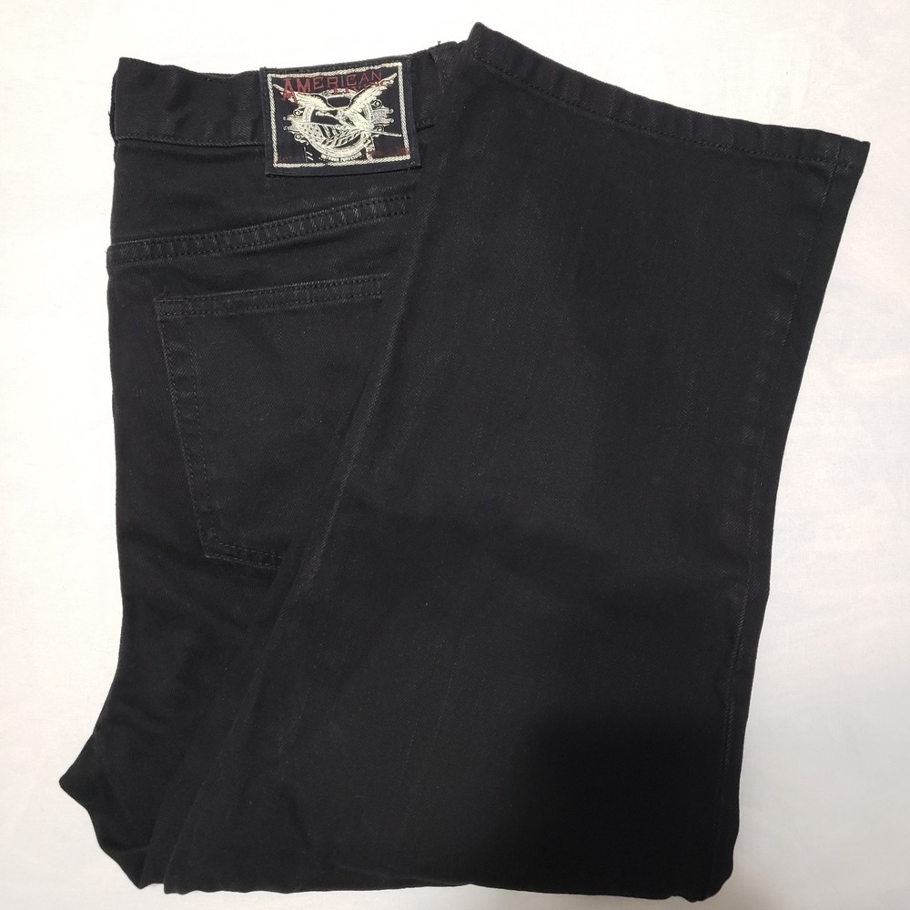 American Living‎ Capri Jeans Womens 8 Black Dark Wash Mid Rise Button Fly 30W